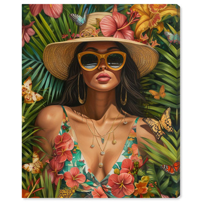 «Woman of Tropics», art mural abstrait tropical par Art Remedy