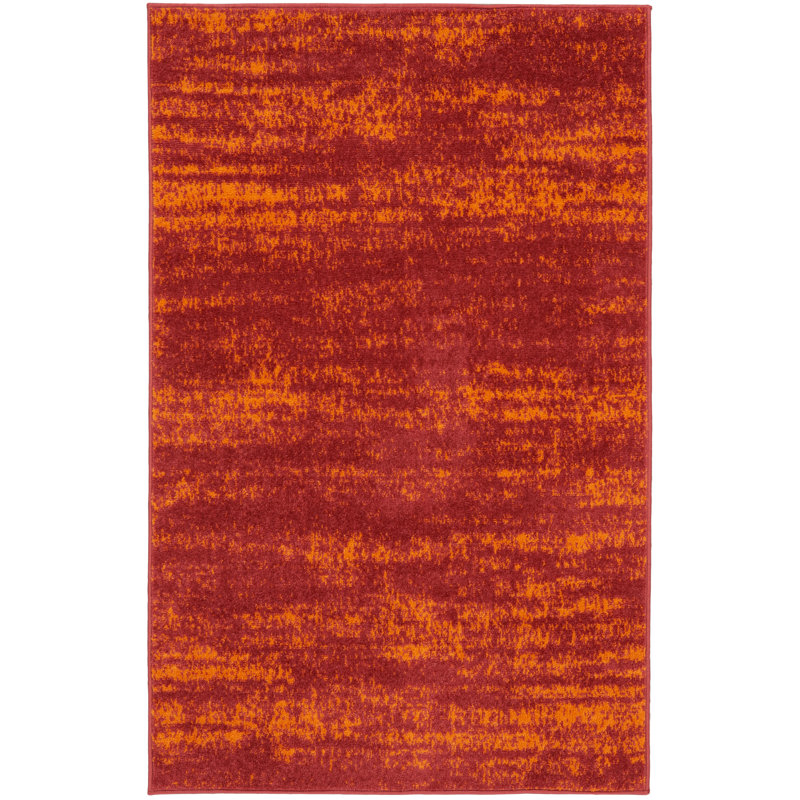Pentworth Machine Woven Chenille Indoor/Outdoor Area Rug in Red, Rectangle 2' x 4'