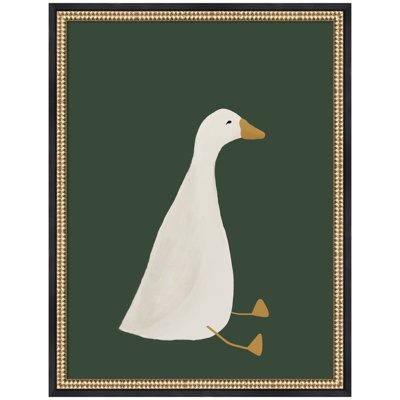 «Goose Dark Green» par Molly Dillon de The Lil Dills Shop, reproduction d'art sur toile encadrée