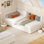Structure de lit simple d'angle avec tête de lit, structure de lit avec rails de lit, canapé-lit rembourré en velours avec garde-corps pour chambre à coucher, chambre d'amis