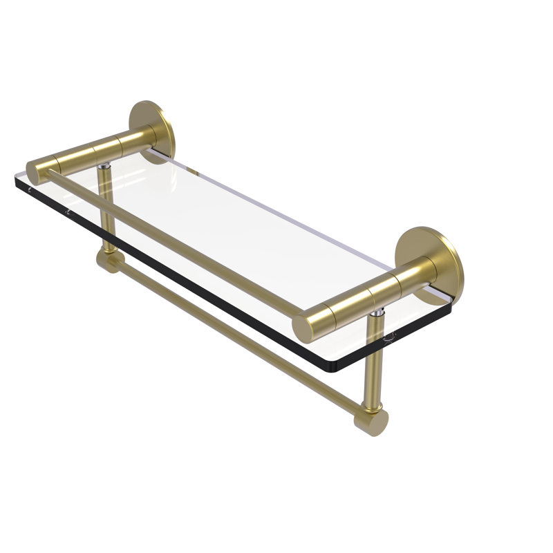 Ballenas Bracket Shelf with Towel Bar, Antique Brass