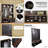 Farmhouse 4-In-1 Hall Tree With 6 Hooks, Walnut Entryway Bench With Shelves, Wooden Style Rustic Shoe Organizer With 16 Open Compartments For Bedroom, Living Room, Black-901154119