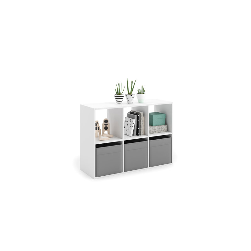 80cm H Cube Bookcase, (6 Shelves) 80cm H x 120cm W x 38cm D, White