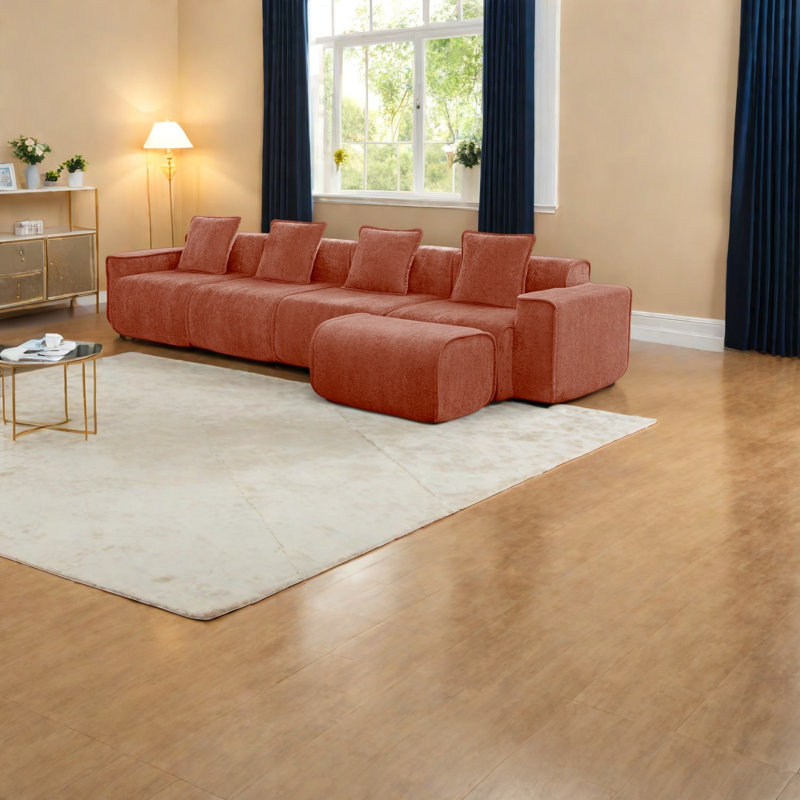 Canapé modulaire en velours de qualité supérieure modulaire en L sans assemblage de qualité supérieure