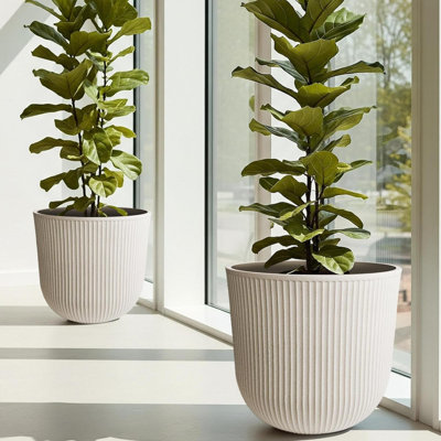 Ensemble de 2 pots à fleurs ronds en plastique Garden