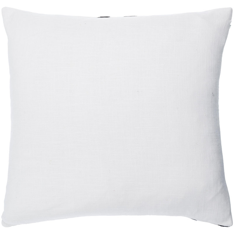 Geometric Cotton Throw Pillow, Black, 22" x 22", Down