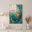 Art mural en toile bleu sarcelle et corail-133463326