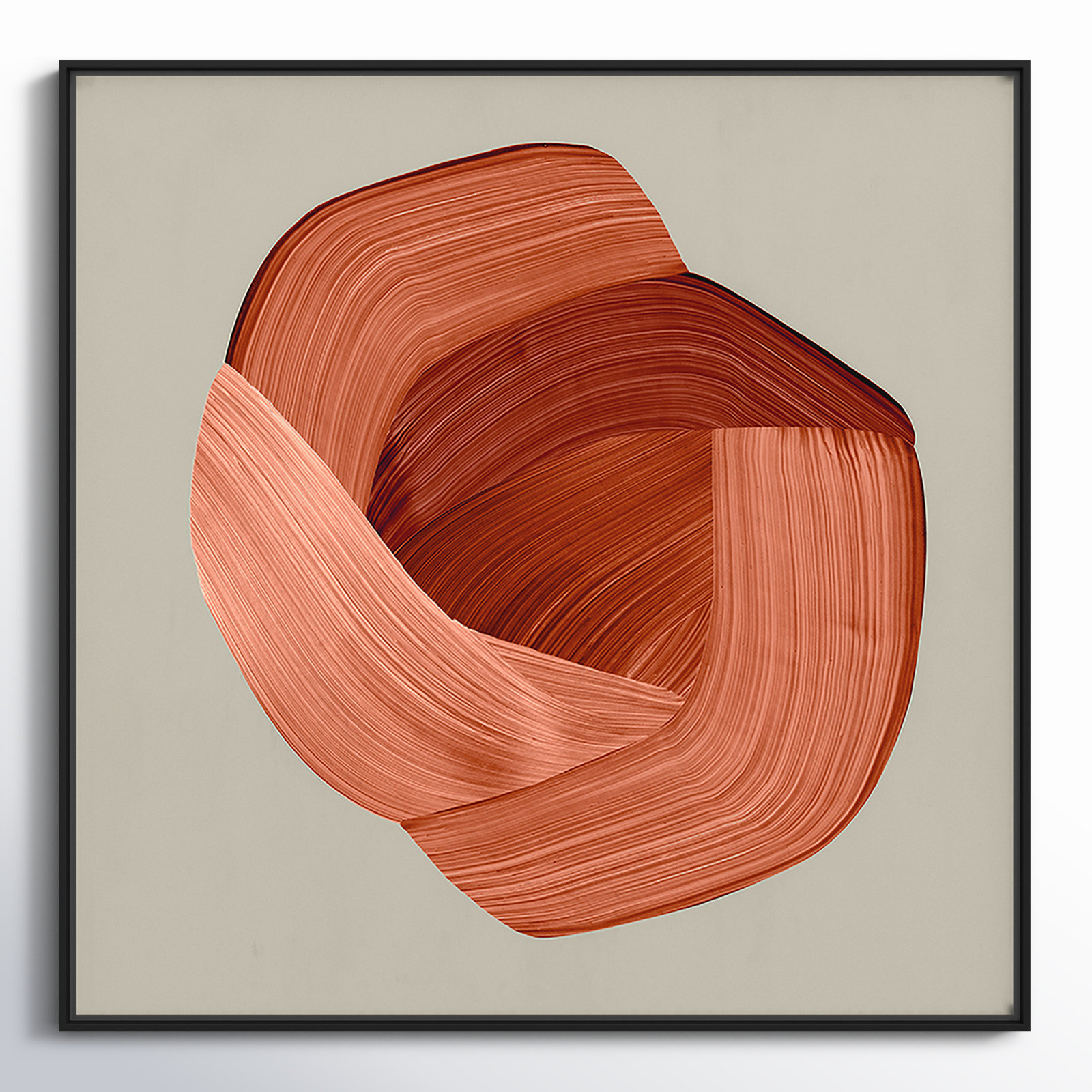 Thormond "Crema" Painting, Black Framed, 46.5" H x 46.5" W x 2" D