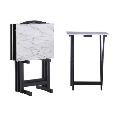 Ensemble de tables-plateaux pliables Riceboro 