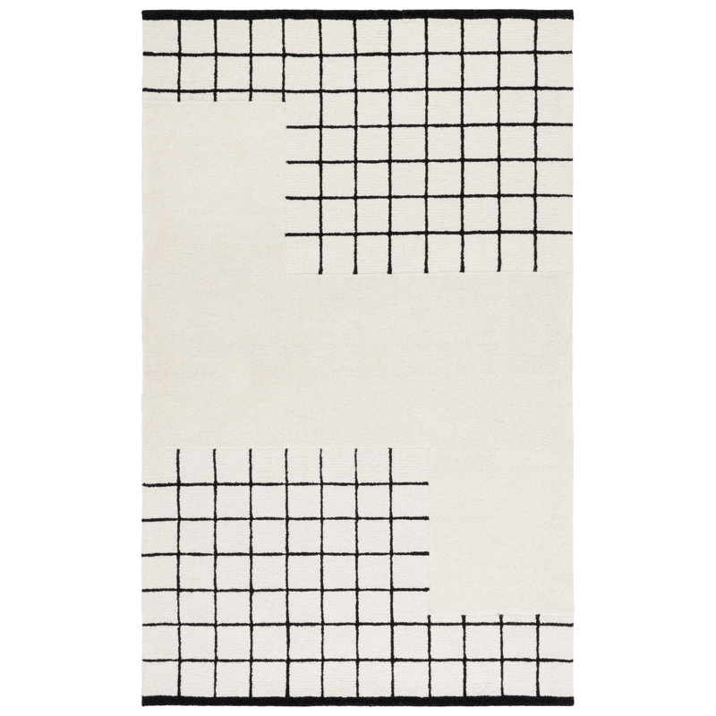 Genre 250 Hand Tufted Wool; Cotton Geometric Shapes Rug, Rectangle 5' x 8'