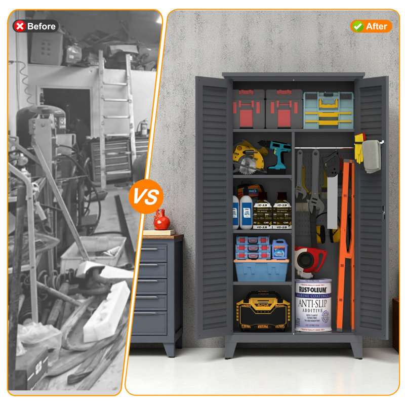 73'' Tall Metal Tool Storage Cabinet