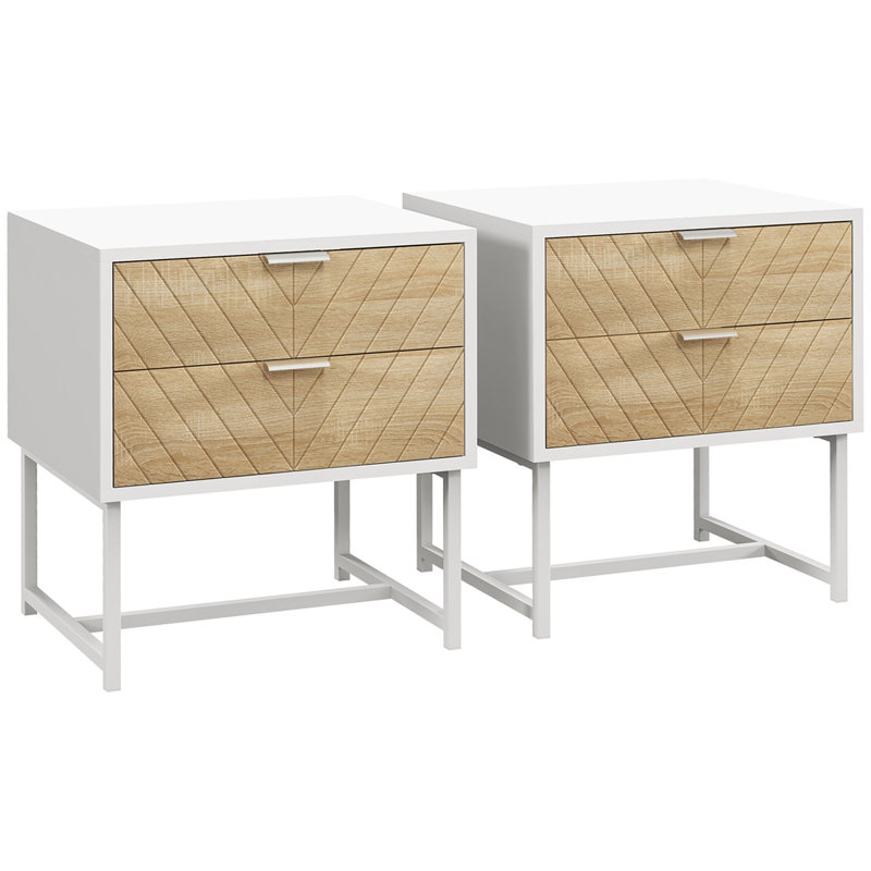 Mullica 45cm W Steel Bedside Table
