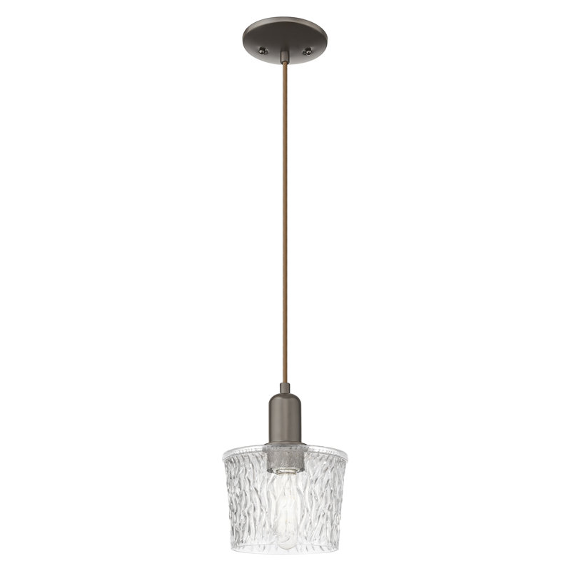 Mini-luminaire suspendu à cordon 1 lumière 7 "Arcadia - Niagara, Bronze frotté à l'huile
