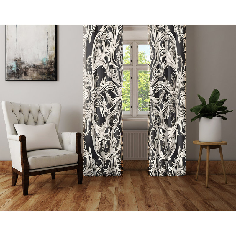 Paire de rideaux semi-transparents en polyester Rollene, L 40 po x L 61 po