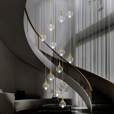 Lustre en verre épais 12 lumières DEL 4500K