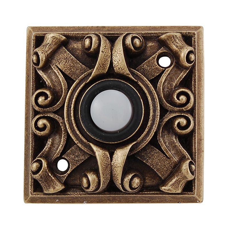 Sforza Push Button, Antique Brass