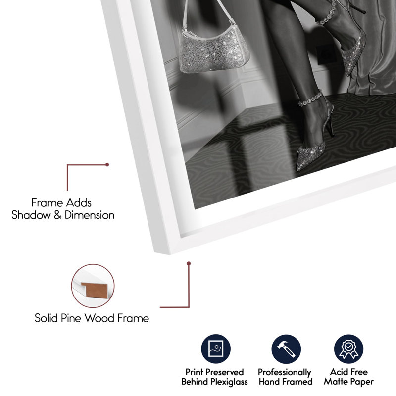 Décoration murale Sterling Step Shadowbox Print Glam par Notoriart, cadre blanc, 21 x 31, H 31 po x l 21 po, Cadre blanc