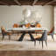 Ensemble de table de salle à manger avec table extensible en fritté de 94,5 po et 8 chaises en similicuir-133696276-134526267