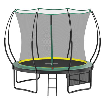 Trampoline 10 pi Springfree avec filet de sécurité et cordes élastiques, conception sans espacement