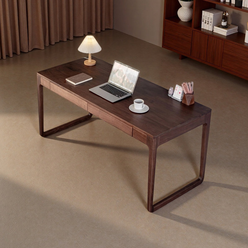 Bureaux élégants en bois massif d'inspiration designer, 29.52" H x 66.92" W x 27.55" D