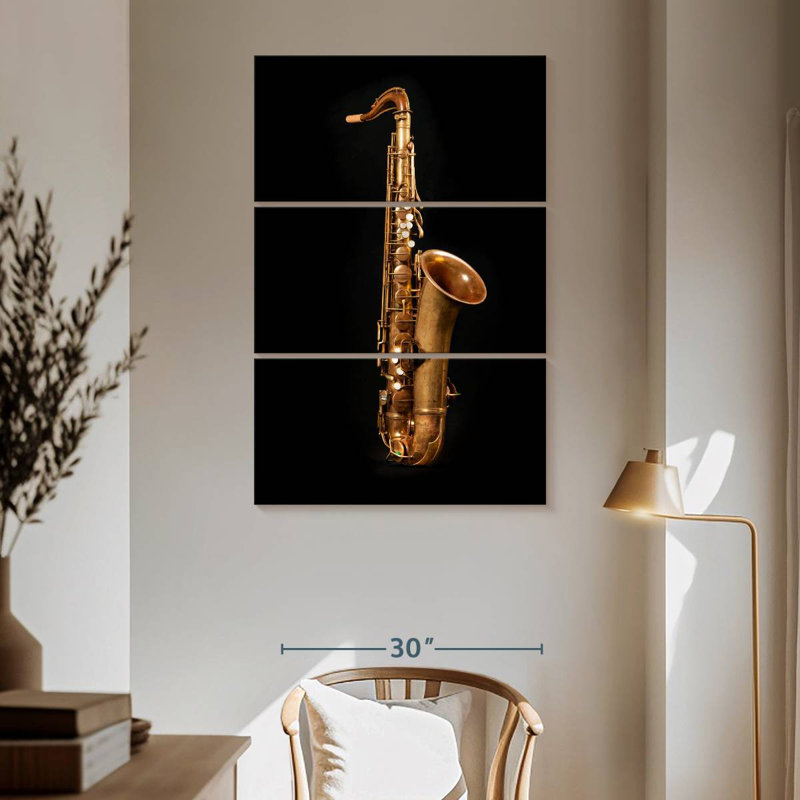 Saxophone laiton Abarca, H 65 po x l 42 po
