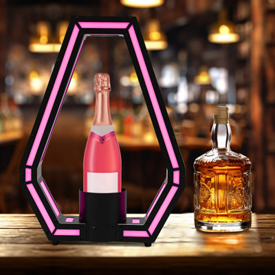 Liquor Bottle Display Shelf Glowing LED Wine Bottle Display With Remote Control