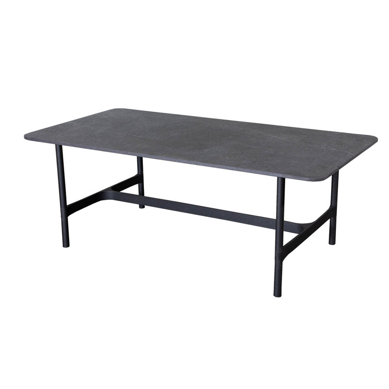 Twist Rectangular Outdoor Coffee Table , 36.7'' in. W 20.9'' in. D, Black, Black