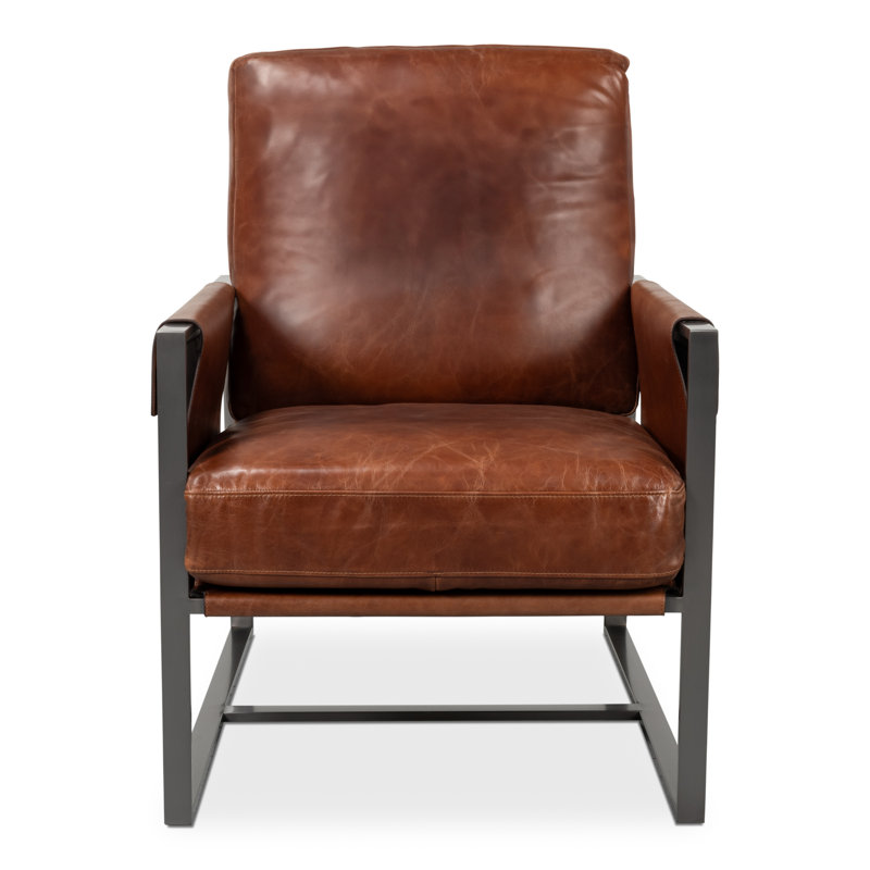 Edmonds Leather Armchair, Brown Leather