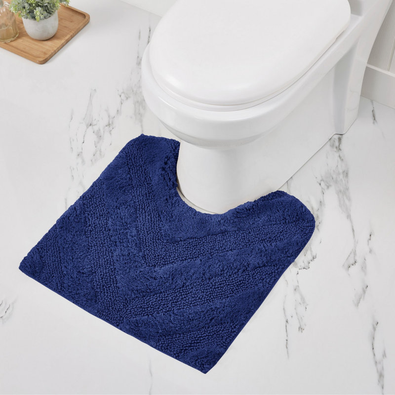 Tapis pour salle de bain 100% coton Branston 1990 GSM avec envers antidérapant Browton, Contour 20 po x 20 po, Marine