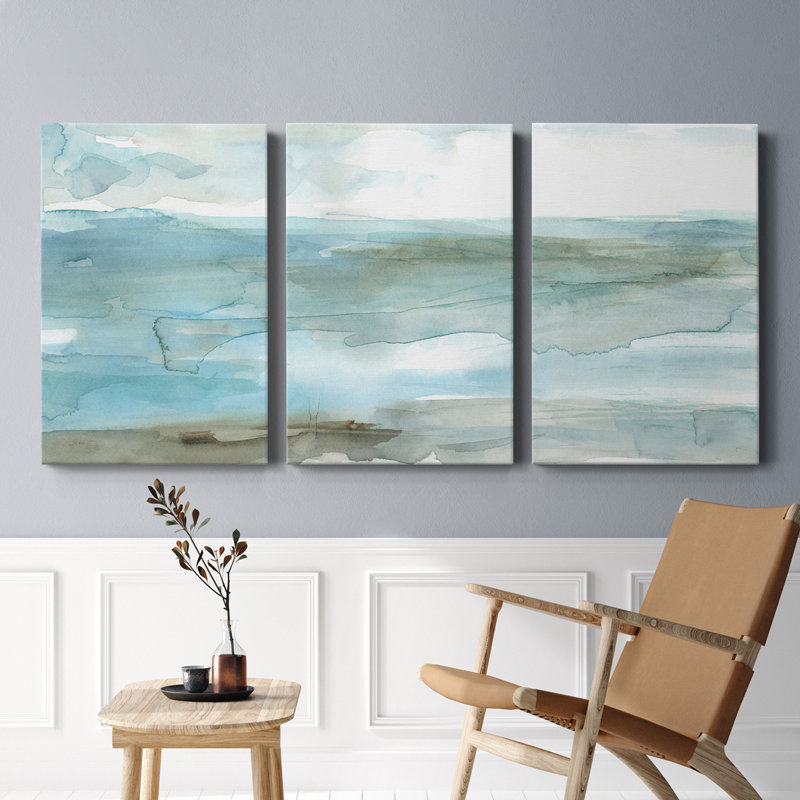 " Shimmering Shore Macro " 3 - Pieces, 24" H x 32" W x 1" D