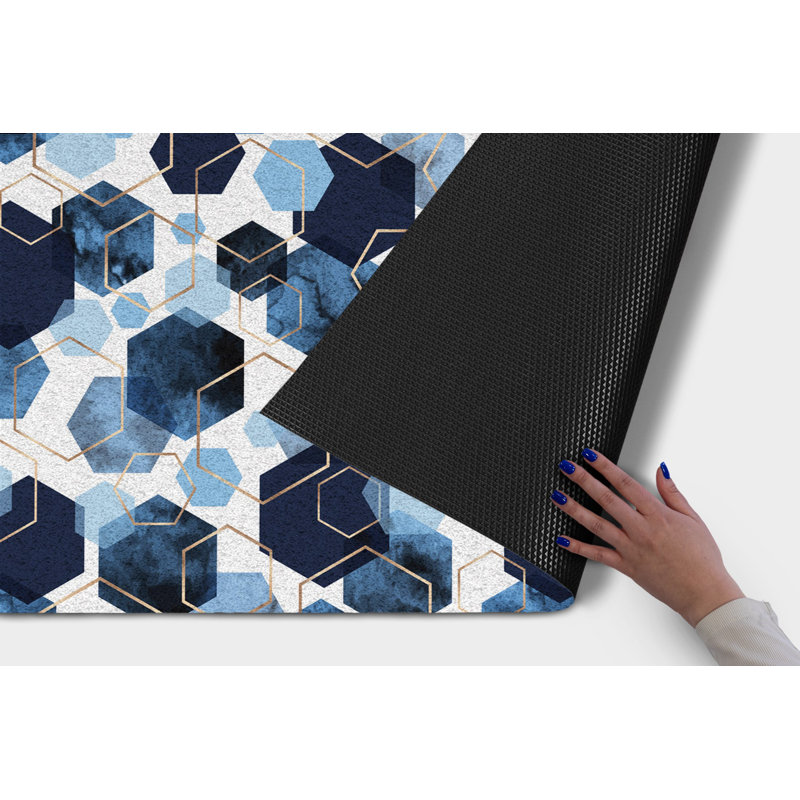Non-Slip Geometric Outdoor Doormat, W100 x L150 cm