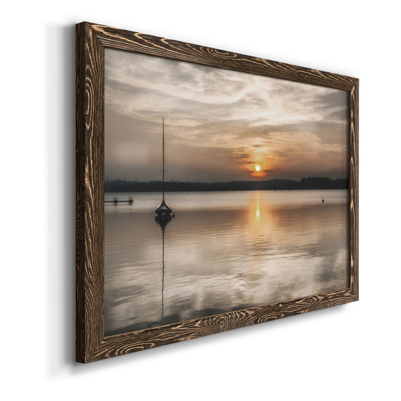 Doux coucher de soleil - Photographie de cadre photo sur toile, Noyer, H 37,5 po x l 27,5 po x P 1,5 po