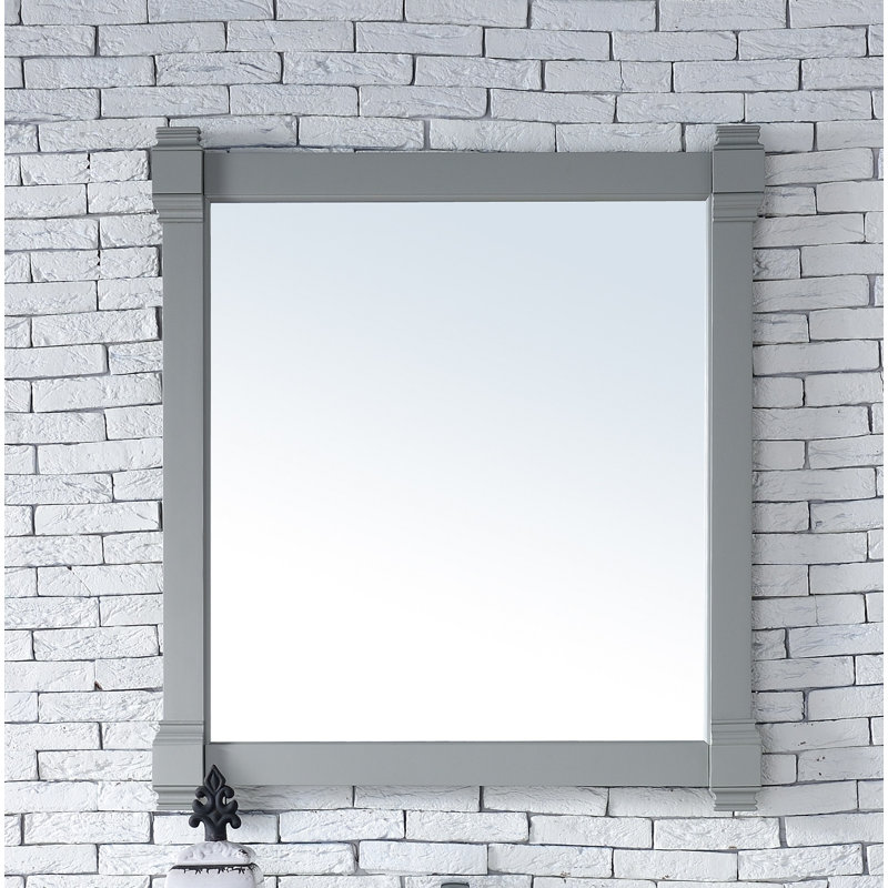 Brittany Flat Beveled Wall Mirror, Urban Gray, 39.25" x 22"