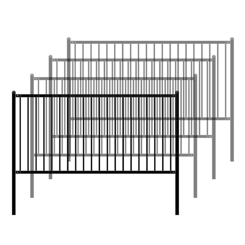 Panneau de clôture en acier lyon 8 pi. i diy unassembled, H 48 po x l 96 po x P 1,5 po