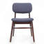 Ensemble de 2 chaises de salle à manger rembourrées Mid-Century avec structure en bois d'hévéa, noyer-293743336