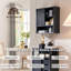 Armoire de salle de bain murale Ansa, armoire de rangement murale avec porte de grange coulissante et 1 tablette réglable ouverte-804183338