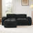 L-shaped Boneless Sofa,Soft Velvet Fabric,Tufted Design,32D High Density Sponge,No Assembly Required,Ergonomic Design,Bottom Anti-Slip Design,Movable Ottoman For Bedrooms-1377640634
