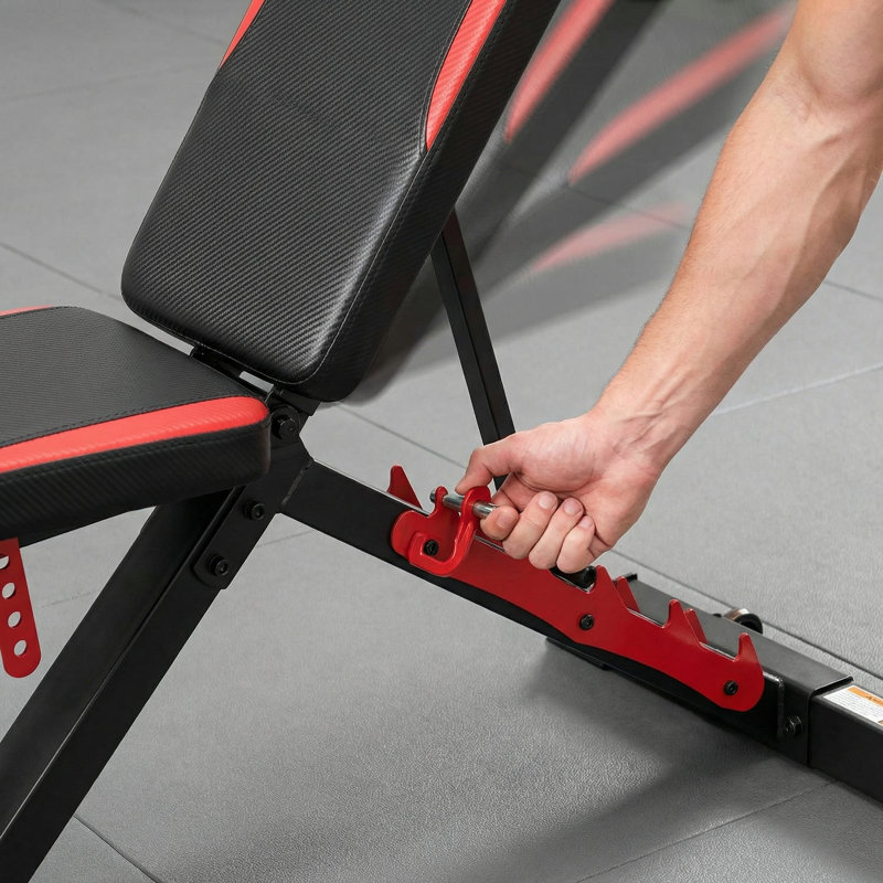 Banc de musculation réglable Himimi avec extension et flexion des jambes, capacité de 544 kg, positions inclinée et plate pour salle de sport à domicile