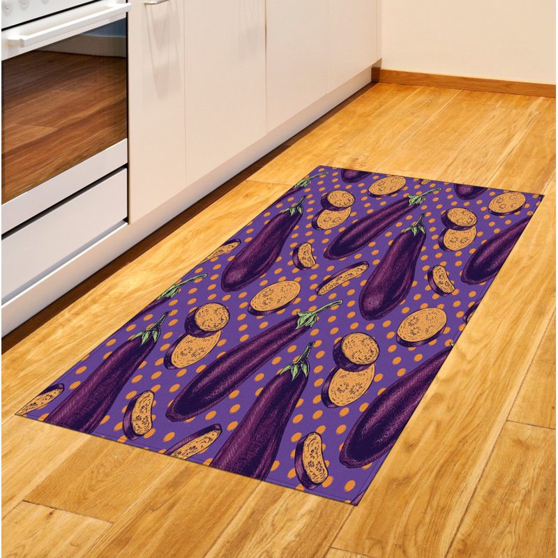 Eggplant High Density Long Fiber Poly Threads Decorative Area Rug Carpet, Rectangle 2'7" x 5'