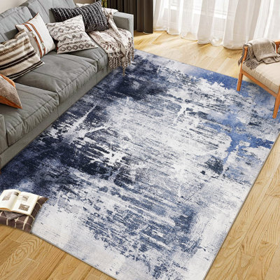 Tapis à motif floral lavable et antidérapant pour salon ou chambre à coucher Boho