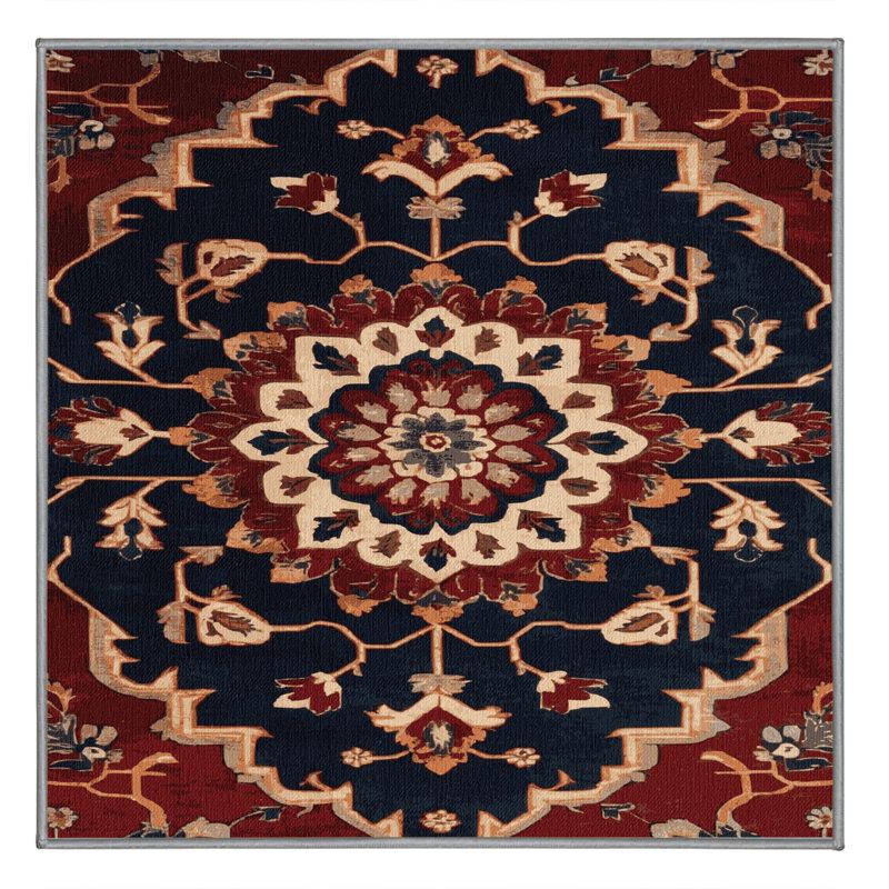 Tapis mauve lavable à la machine, Carré 6 pi