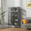 Benoît 70.87-inch Black Two Door Metal Storage Cabinet with Fluted Clear Doors