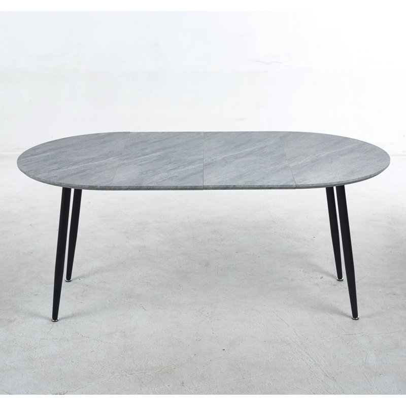 Extensible Table In Gray With Metal Legs For Multiple Office And Dining Situations - 39.63 Wide, 29.55 High, 90.66 Lb Unique Craftsmanship Missions Width, Height, Easy To Assemble Use
