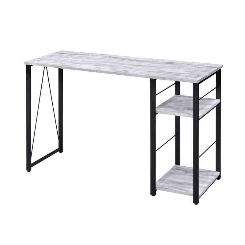 Bureau d'écriture Crescen, Blanc antique / noir