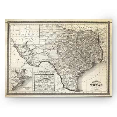 «Vintage Map Texas I», reproduction d'impression