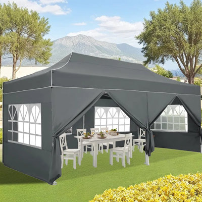 20 Ft. W x 10 Ft. D Metal Pop up heavy duty canopy