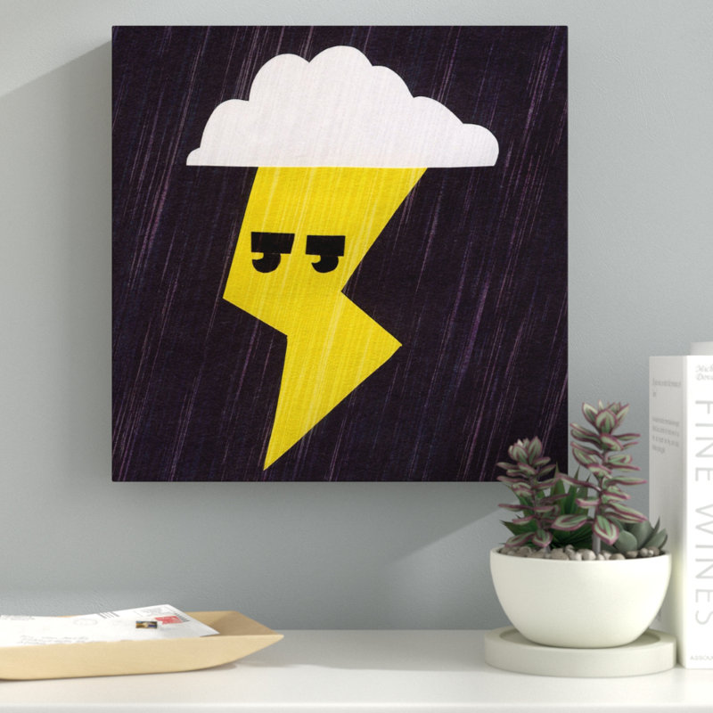 Éclair de tonnerre - Impression sur toile, H 12 po x l 12 po x P 1,5 po