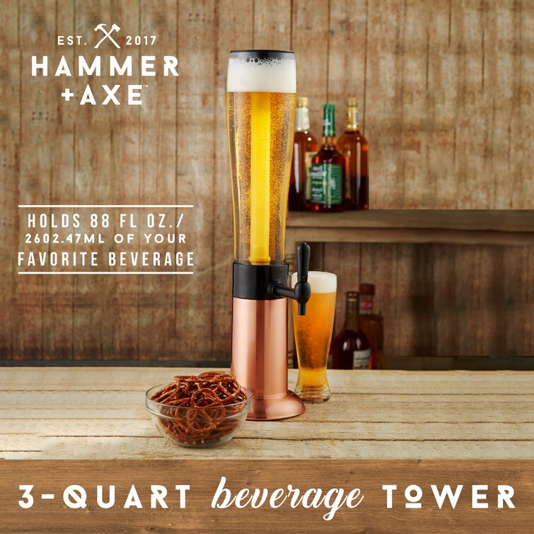 Oggi 3 Quart Beer Beverage Tower - Copper