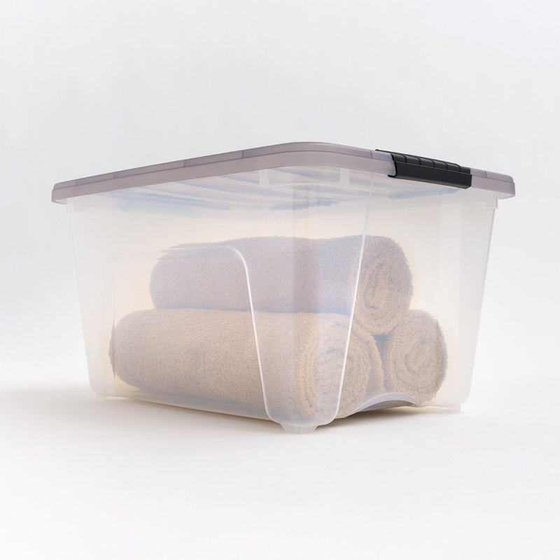 IRIS 54 Qt./13.5 Gal. Plastic Storage Box with Latching Lid in Clear, 32, 10.5"H x 14.375"W x 18.5"D