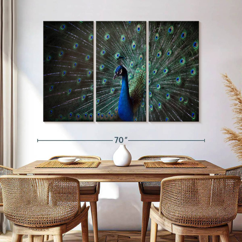 Brampt Noble Blue Peacock, 42" H x 65" W